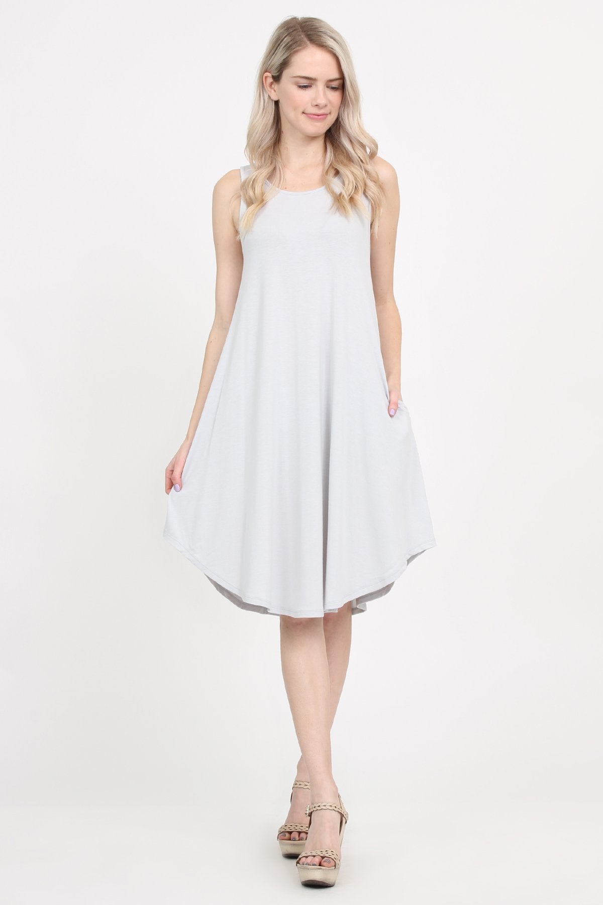 Sleeveless Pocket Swing Dress