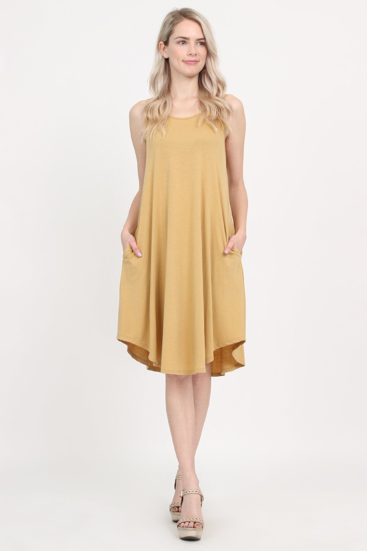 Sleeveless Pocket Swing Dress
