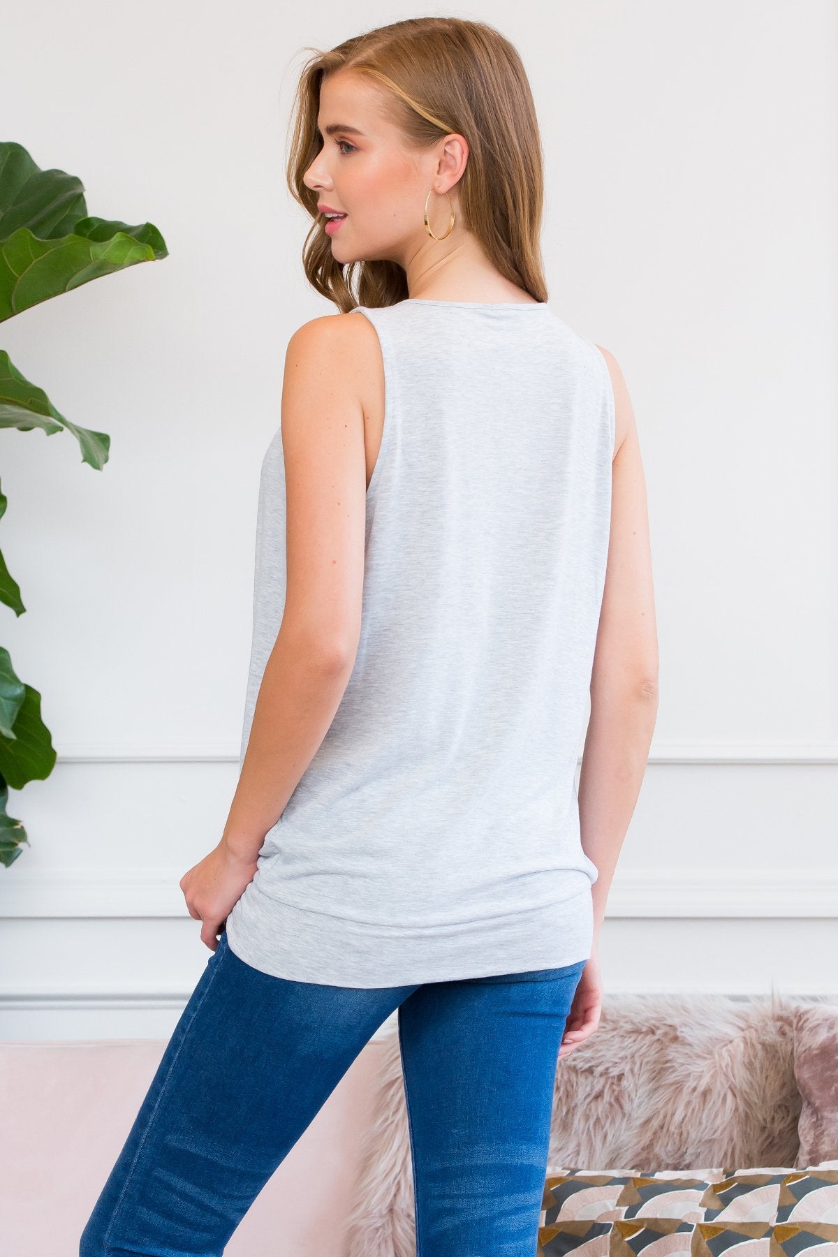 Sleeveless Pleated Top With Waistband