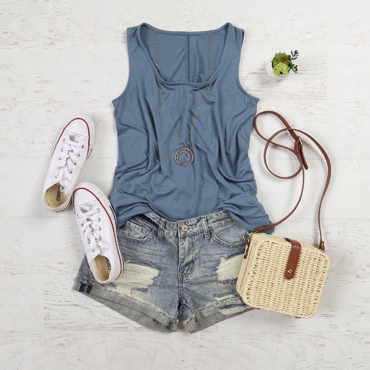 Premium Sleeveless Round Neck Round Hem Top