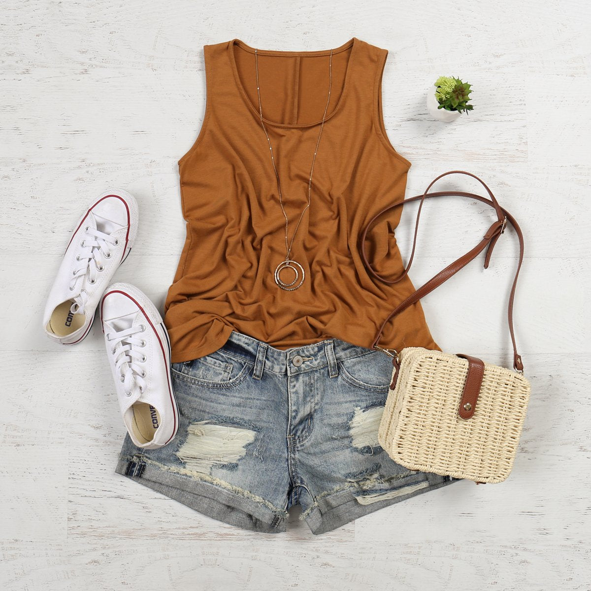 Premium Sleeveless Round Neck Round Hem Top