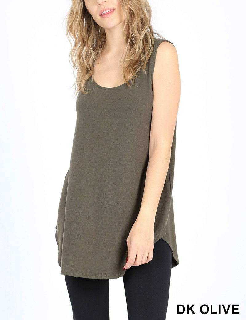 Premium Sleeveless Round Neck Round Hem Top