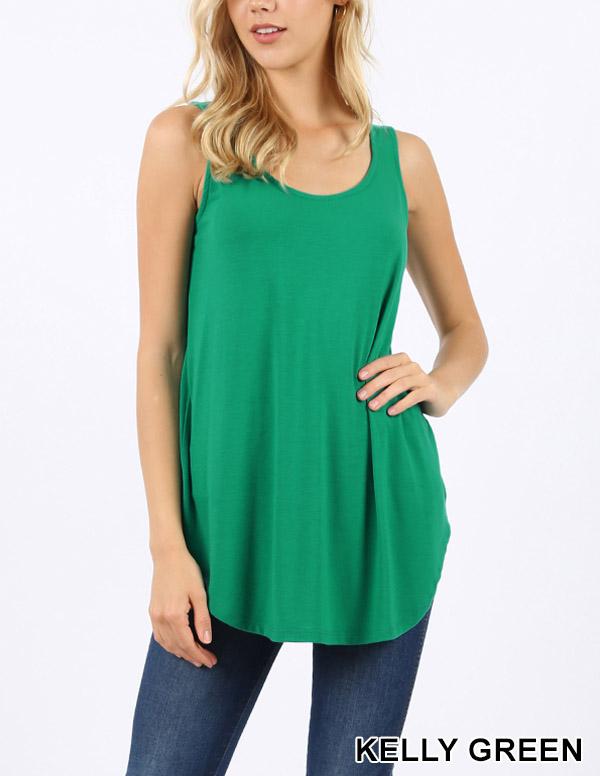 Premium Sleeveless Round Neck Round Hem Top