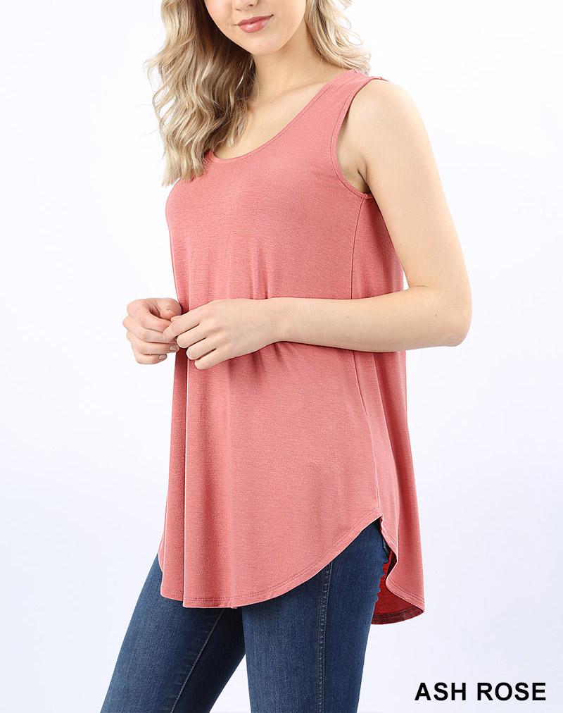 Premium Sleeveless Round Neck Round Hem Top