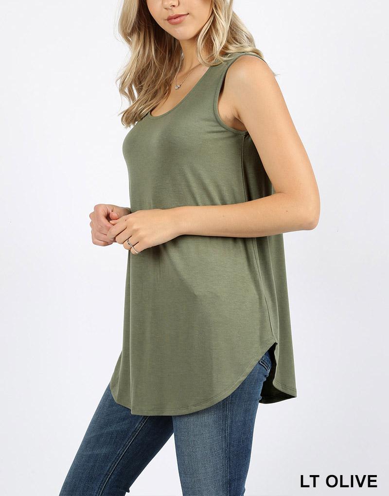 Premium Sleeveless Round Neck Round Hem Top