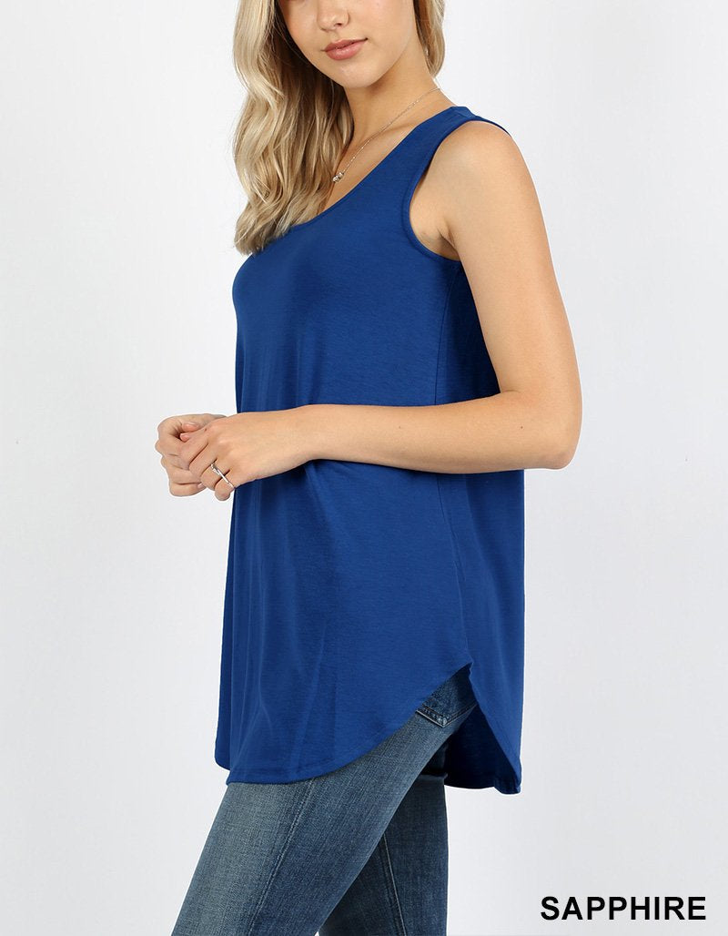 Premium Sleeveless Round Neck Round Hem Top