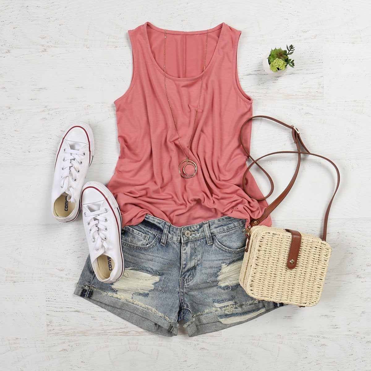 Premium Sleeveless Round Neck Round Hem Top