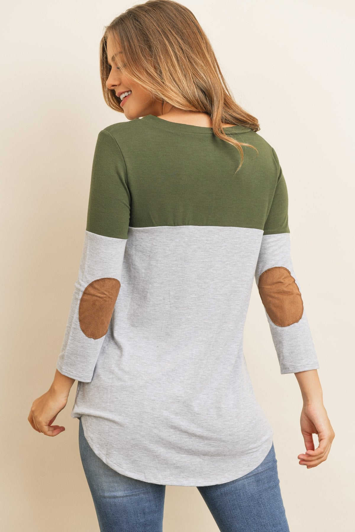 Color Block V-Neck Top