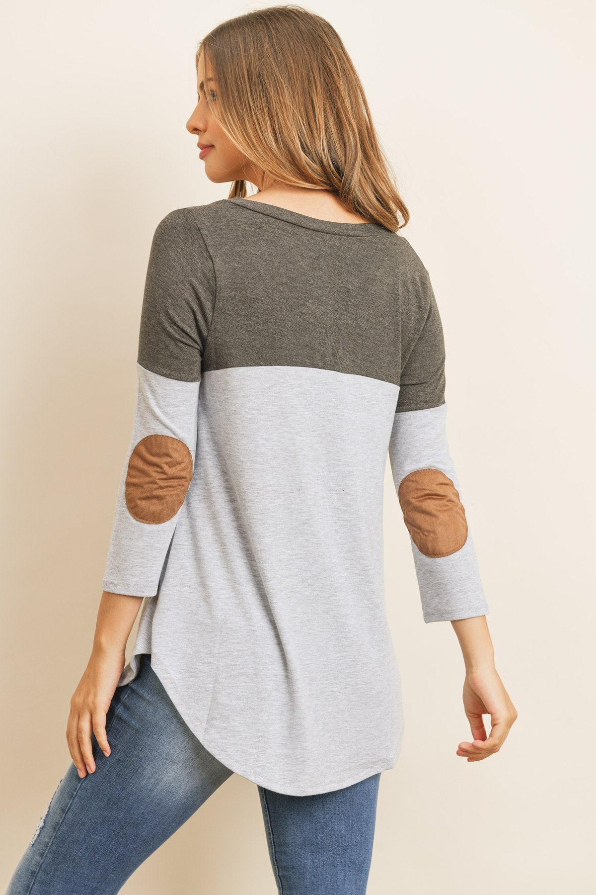 Color Block V-Neck Top