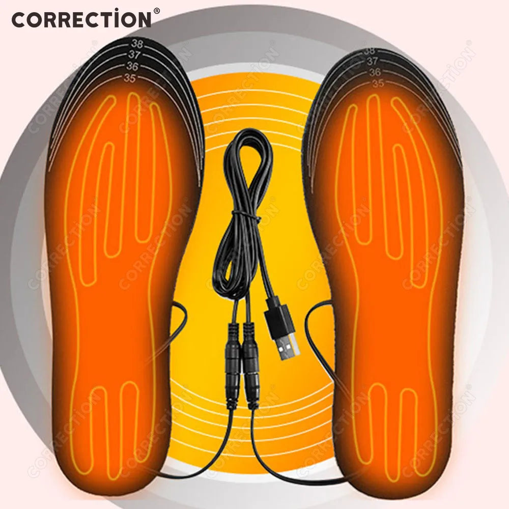 Winter Electric Heated Insoles USB Heating Feet Warmer Thermal Shoes Sock Pad Heated Insoles Washable Full Foot Fever Unisex