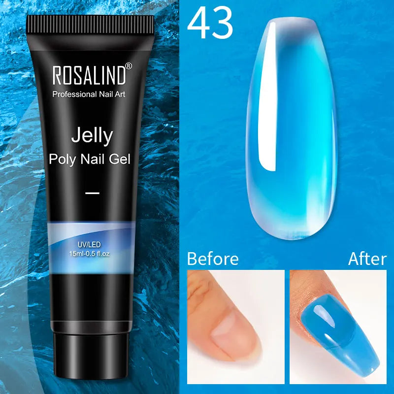 ROSALIND 15/30ml Poly Nail Gel Semi Permanent Acrylic Extension Crystal Nail Art Fast Builder Hybrid Varnish UV Poly Nail Polish