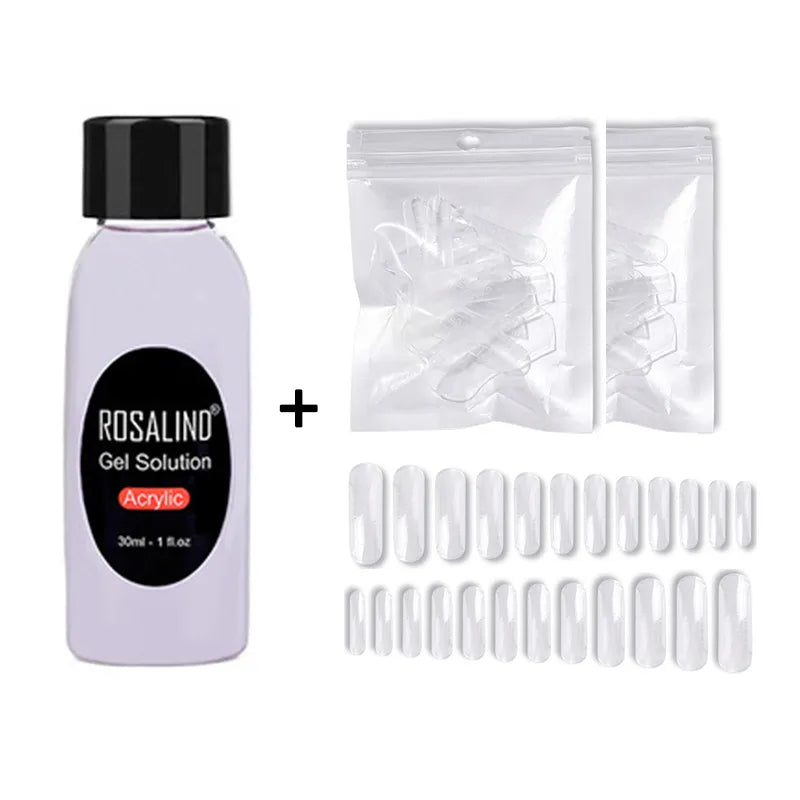 ROSALIND 15/30ml Poly Nail Gel Semi Permanent Acrylic Extension Crystal Nail Art Fast Builder Hybrid Varnish UV Poly Nail Polish