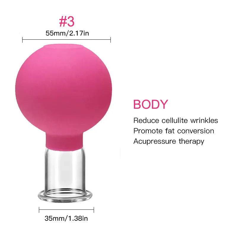 Rubber Face Massager Vacuum Cupping Face Skin Lifting Facial Cups Anti Cellulite Cup Anti-Wrinkle Cupping Therapy Facial Tool