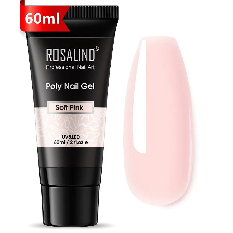ROSALIND 15/30ml Poly Nail Gel Semi Permanent Acrylic Extension Crystal Nail Art Fast Builder Hybrid Varnish UV Poly Nail Polish