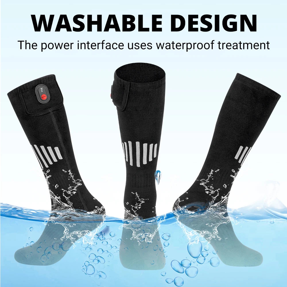65℃ Heated Socks Winter Warmth 5000mAh USB Rechargeable Heating Socks Motorcycle Outdoor Heated Boots Snowmobile Skiing Sock