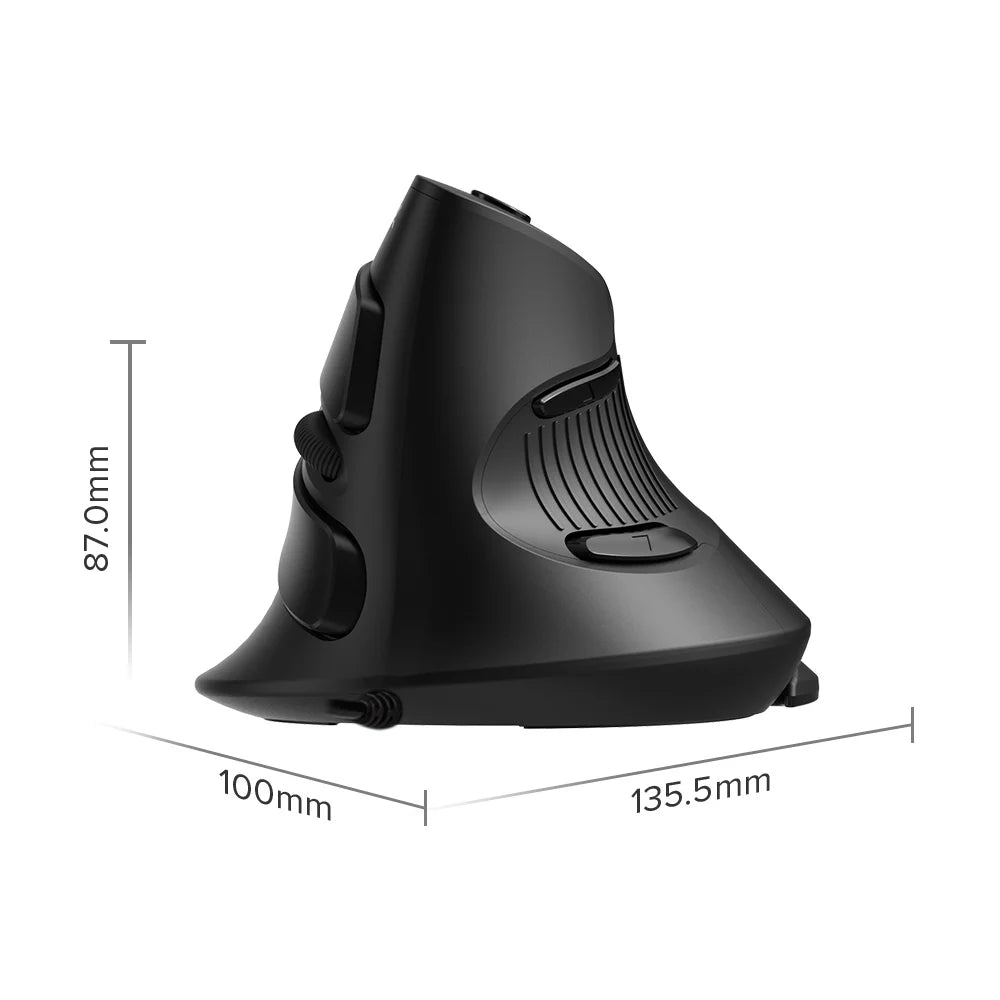 Delux M618 BU Ergonomic Vertical Mouse 6 Buttons 800/1200/1600 DPI Optical Right Hand Mice With Wrist Mat for PC Laptop