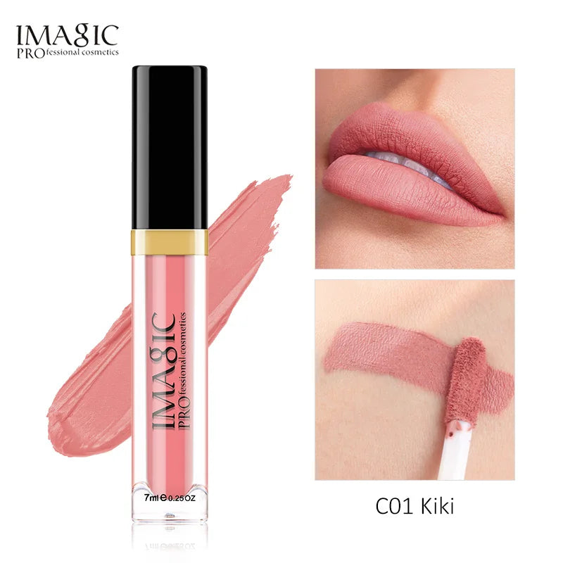 IMAGIC Matte Lip Gloss Waterproof  Liquid Lipgloss Matte Long Lasting Sexy Cosmetic Beauty Keep 24 Hours Makeup Lips