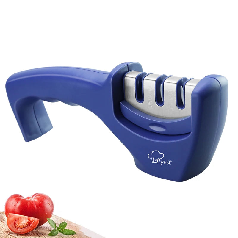Knife Sharpener 4 in 1 Diamond Coated&Fine Rod Knife Shears and Scissors Sharpening Stone System Stainless Steel Blades