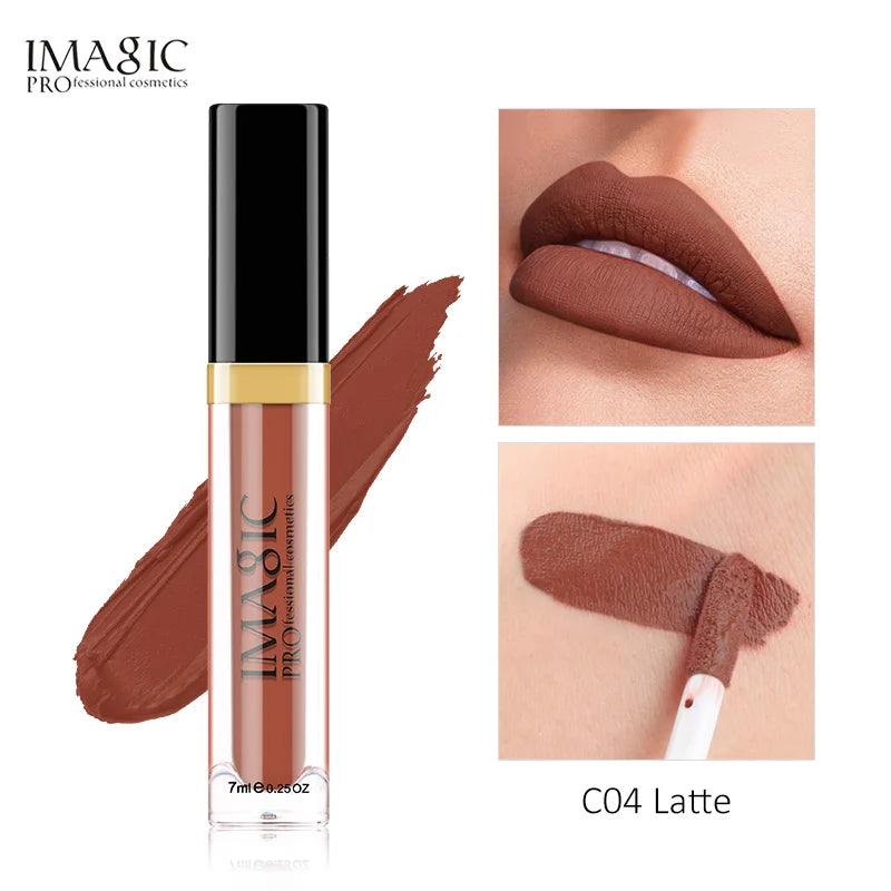 IMAGIC Matte Lip Gloss Waterproof  Liquid Lipgloss Matte Long Lasting Sexy Cosmetic Beauty Keep 24 Hours Makeup Lips