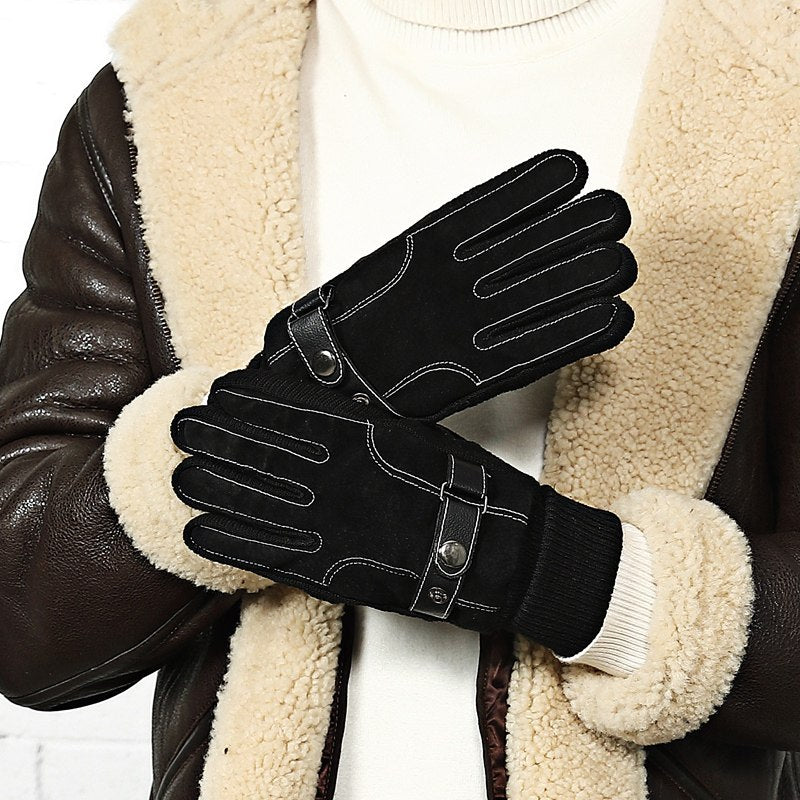 Touch Screen Winter Warm Men's Gloves Genuine Leather Casual Gloves Mittens for Men Outdoor Sport Full Finger Glove  ST030