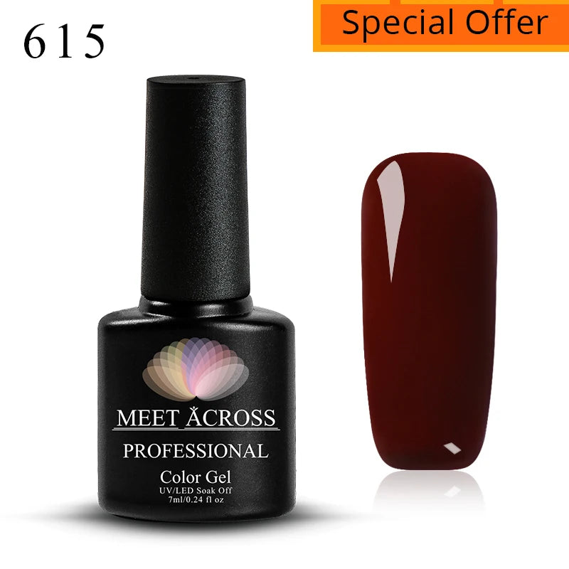 MEET ACROSS 7ml Auroras Thermal Gel Nail Polish Gold Glitter Gradient Color Changing Gel Semi Permanent Nail Art UV Gel Varnish