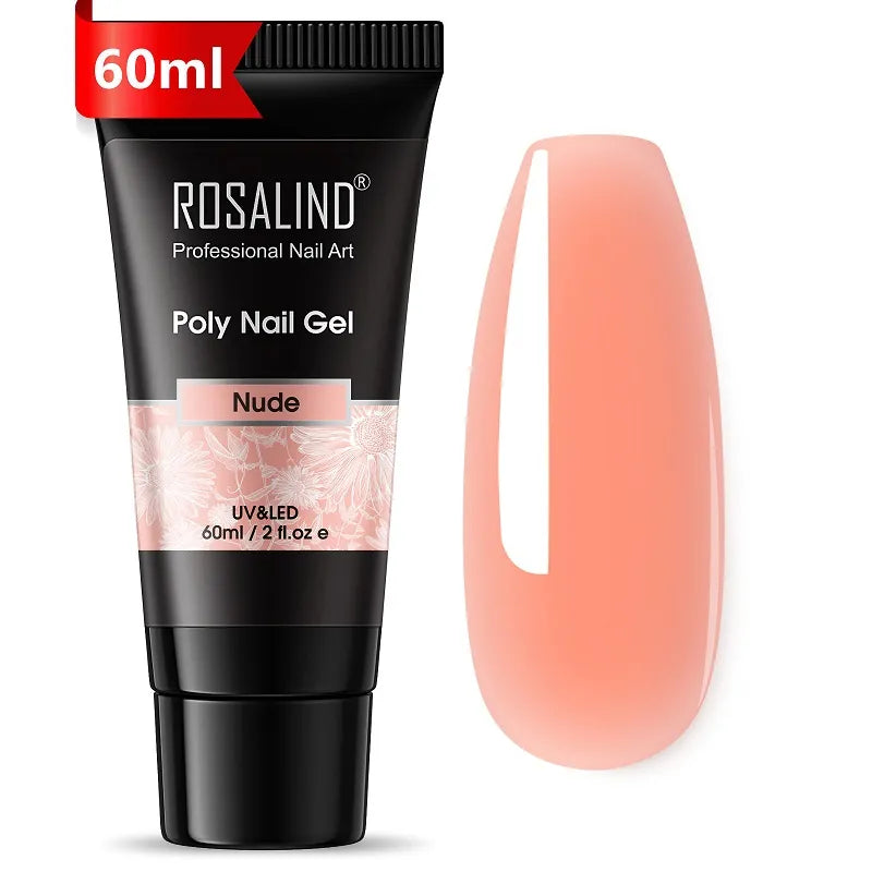 ROSALIND 15/30ml Poly Nail Gel Semi Permanent Acrylic Extension Crystal Nail Art Fast Builder Hybrid Varnish UV Poly Nail Polish