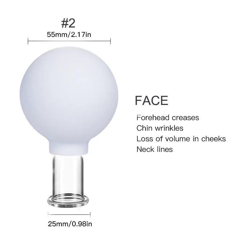 Rubber Face Massager Vacuum Cupping Face Skin Lifting Facial Cups Anti Cellulite Cup Anti-Wrinkle Cupping Therapy Facial Tool