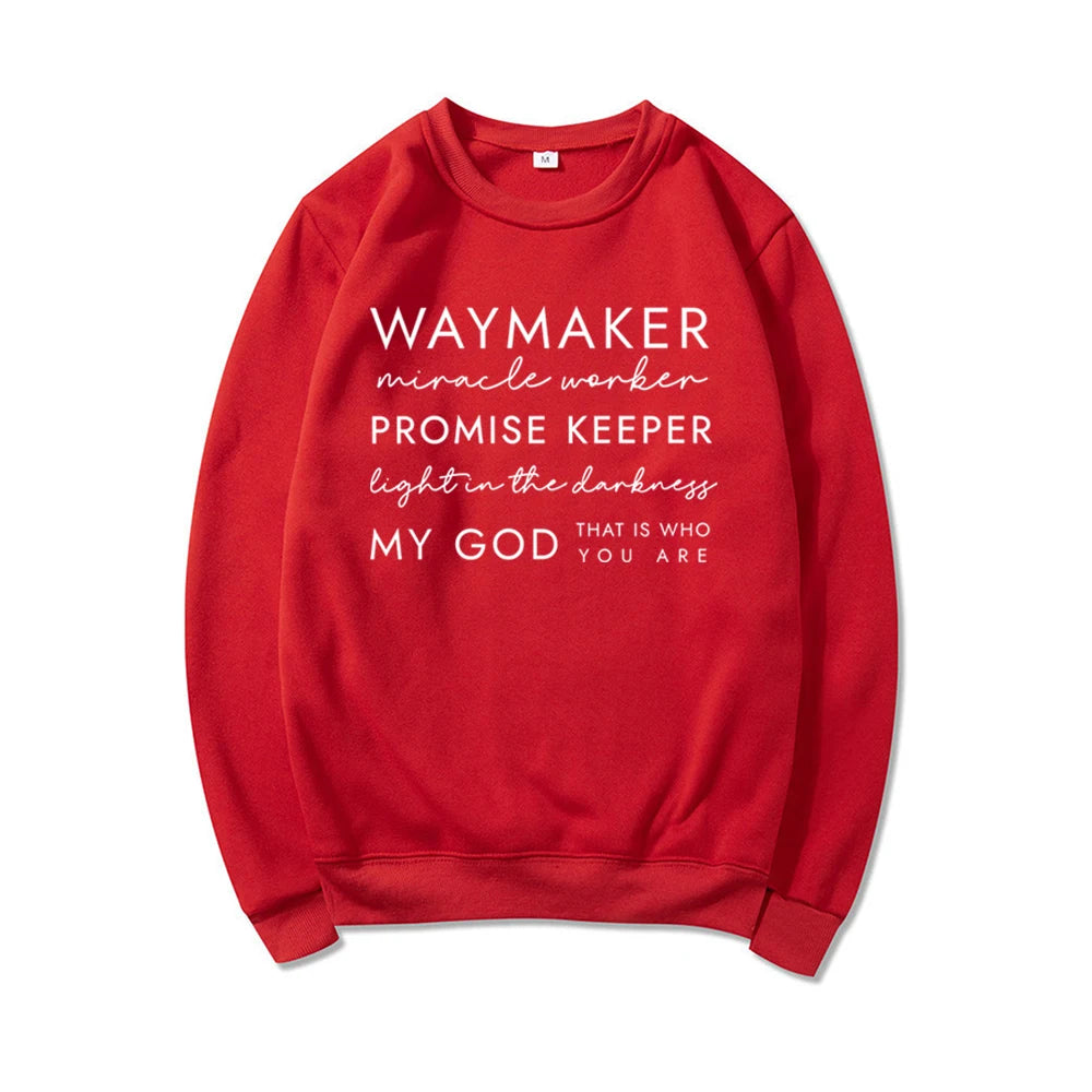 Christian Sweatshirt Waymaker Clothes Religious Gifts Women Crewneck Sweatshirts Faith Hoodie Bible Verse Pullover Christian Top