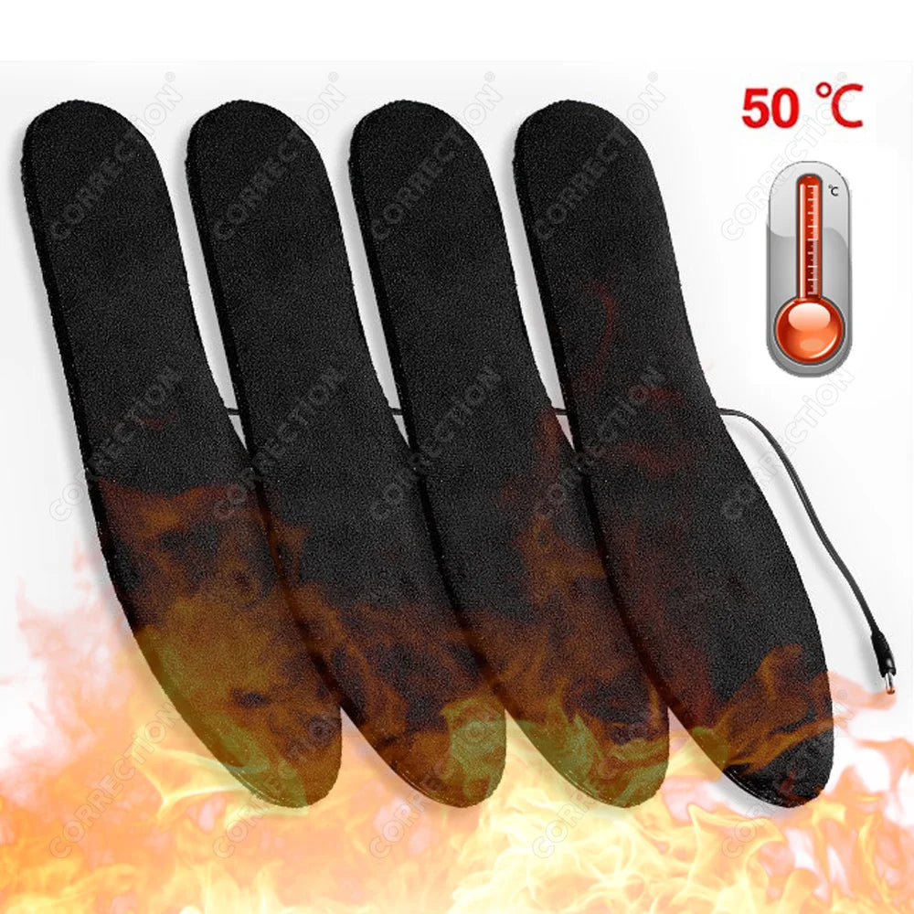 Winter Electric Heated Insoles USB Heating Feet Warmer Thermal Shoes Sock Pad Heated Insoles Washable Full Foot Fever Unisex