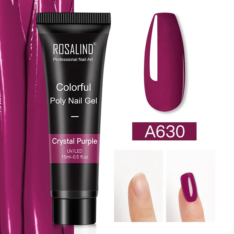 ROSALIND 15/30ml Poly Nail Gel Semi Permanent Acrylic Extension Crystal Nail Art Fast Builder Hybrid Varnish UV Poly Nail Polish