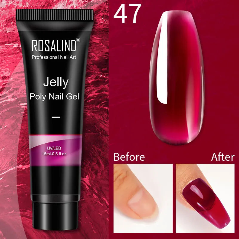 ROSALIND 15/30ml Poly Nail Gel Semi Permanent Acrylic Extension Crystal Nail Art Fast Builder Hybrid Varnish UV Poly Nail Polish