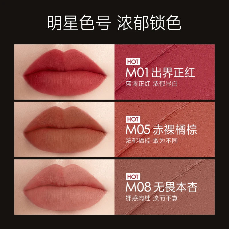 CARSLAN 8 Colors Light Cream Longwear Matte Lipsticks Long Lasting Non-Stick Cup Moisturizing Nude Pink Lip Tint Makup Cosmetic
