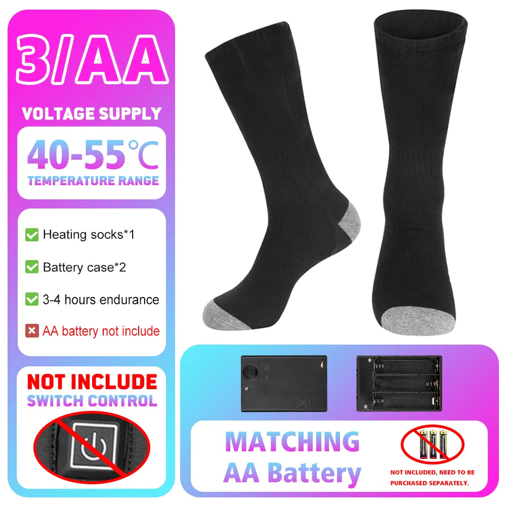 65℃ Heated Socks Winter Warmth 5000mAh USB Rechargeable Heating Socks Motorcycle Outdoor Heated Boots Snowmobile Skiing Sock