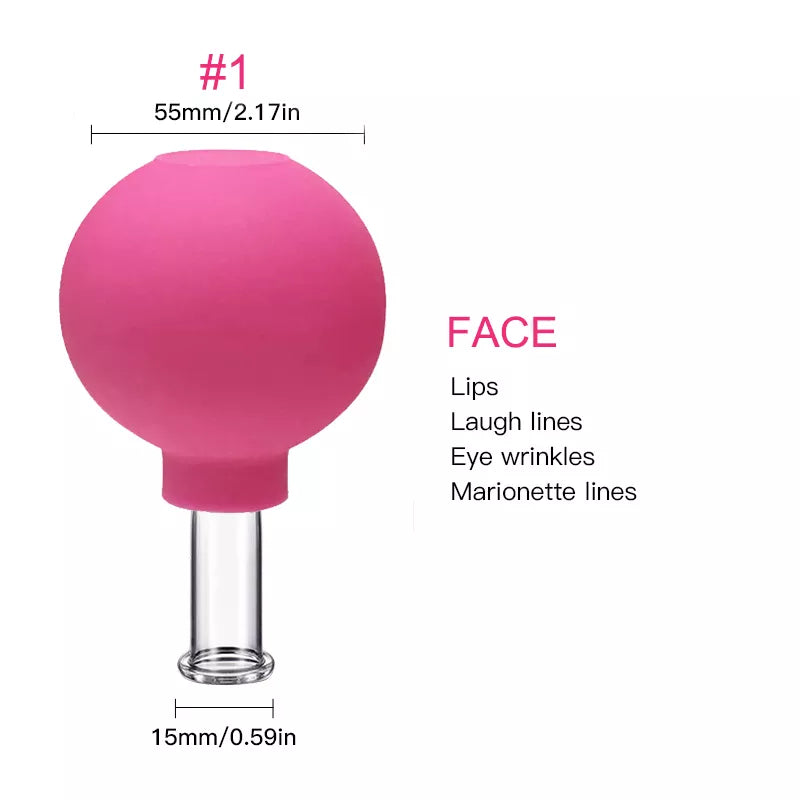 Rubber Face Massager Vacuum Cupping Face Skin Lifting Facial Cups Anti Cellulite Cup Anti-Wrinkle Cupping Therapy Facial Tool