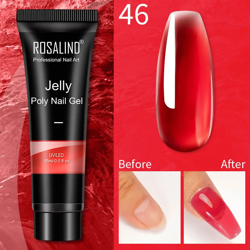 ROSALIND 15/30ml Poly Nail Gel Semi Permanent Acrylic Extension Crystal Nail Art Fast Builder Hybrid Varnish UV Poly Nail Polish