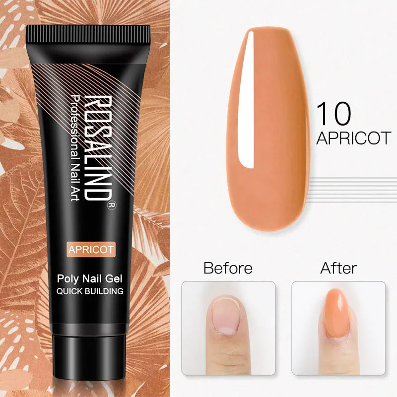 ROSALIND 15/30ml Poly Nail Gel Semi Permanent Acrylic Extension Crystal Nail Art Fast Builder Hybrid Varnish UV Poly Nail Polish