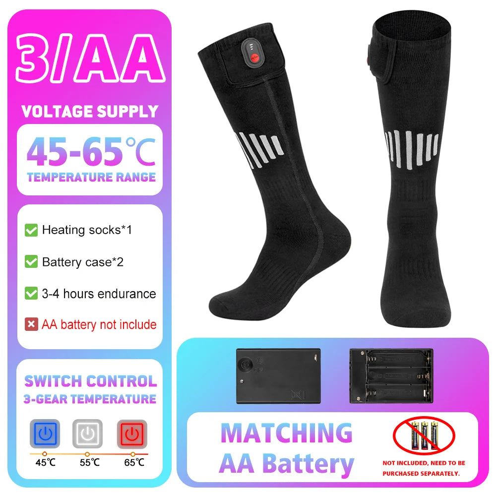 65℃ Heated Socks Winter Warmth 5000mAh USB Rechargeable Heating Socks Motorcycle Outdoor Heated Boots Snowmobile Skiing Sock