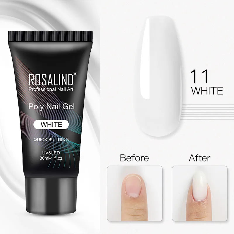ROSALIND 15/30ml Poly Nail Gel Semi Permanent Acrylic Extension Crystal Nail Art Fast Builder Hybrid Varnish UV Poly Nail Polish