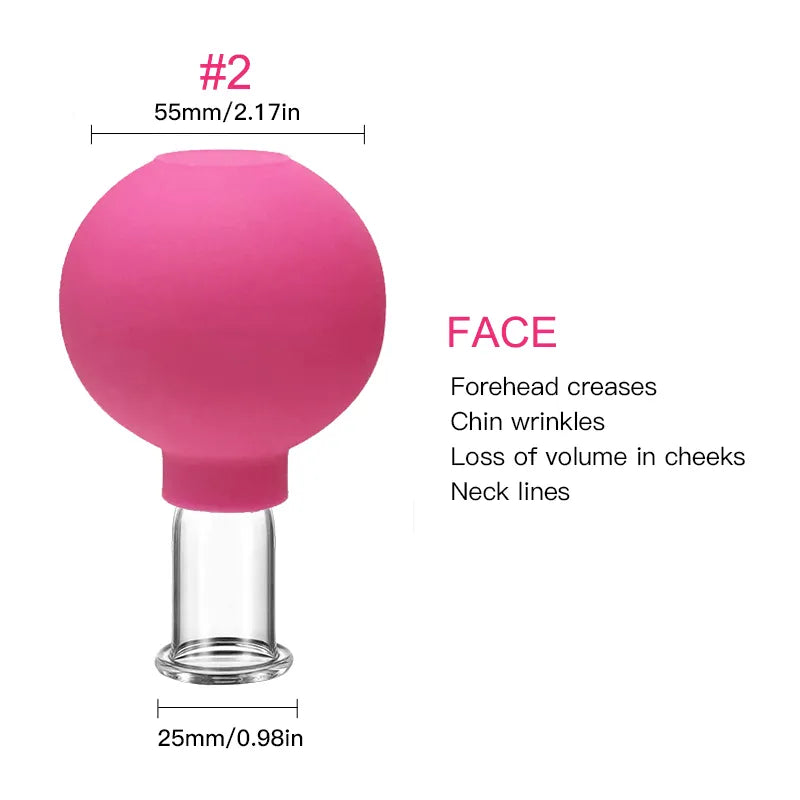 Rubber Face Massager Vacuum Cupping Face Skin Lifting Facial Cups Anti Cellulite Cup Anti-Wrinkle Cupping Therapy Facial Tool