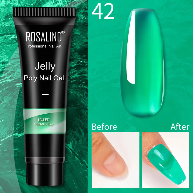 ROSALIND 15/30ml Poly Nail Gel Semi Permanent Acrylic Extension Crystal Nail Art Fast Builder Hybrid Varnish UV Poly Nail Polish