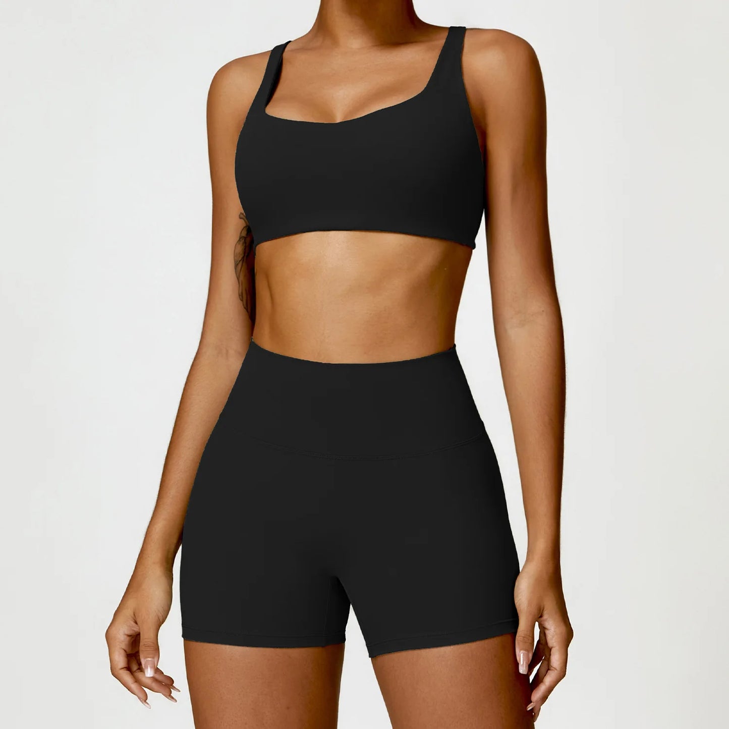 Yoga Set 2PCS Women Gym Long Sleeve Seamless Sportswear Workout Clothes Athletic Wear Legging Fitness Bra Crop Top Sports Suits