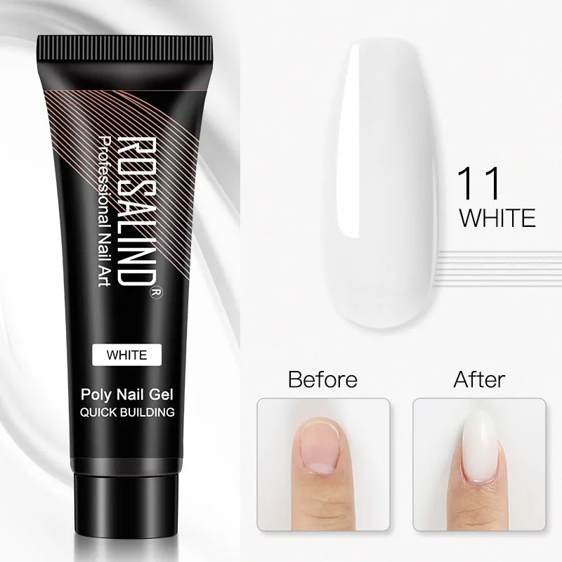 ROSALIND 15/30ml Poly Nail Gel Semi Permanent Acrylic Extension Crystal Nail Art Fast Builder Hybrid Varnish UV Poly Nail Polish