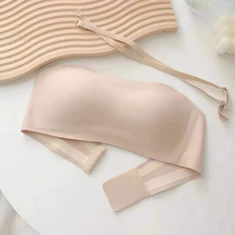 Women Tube Strapless Bra Chest Wrap Bandeau Seamless Breathable Underwear Tops Non Slip Invisible Bralette Push Up Women's Bra