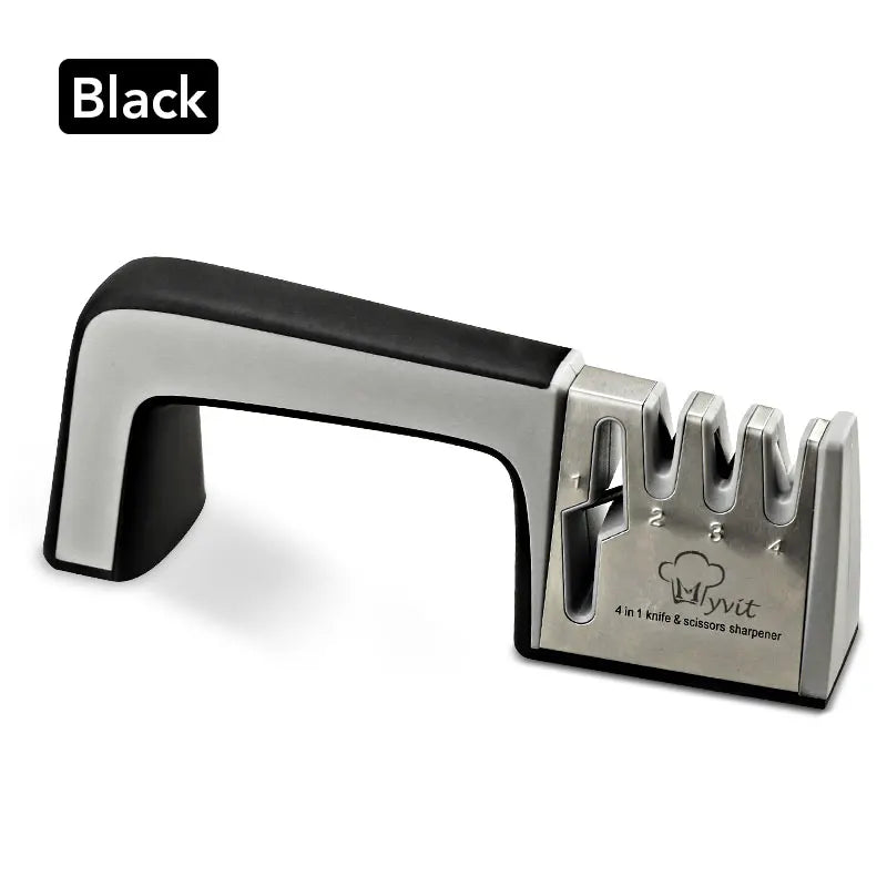Knife Sharpener 4 in 1 Diamond Coated&Fine Rod Knife Shears and Scissors Sharpening Stone System Stainless Steel Blades