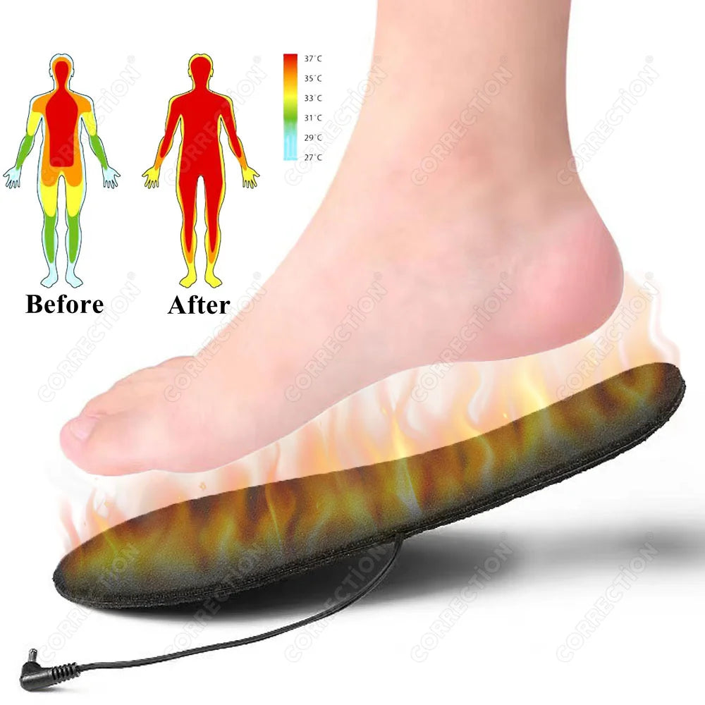 Winter Electric Heated Insoles USB Heating Feet Warmer Thermal Shoes Sock Pad Heated Insoles Washable Full Foot Fever Unisex