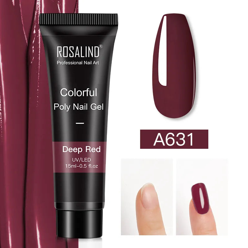 ROSALIND 15/30ml Poly Nail Gel Semi Permanent Acrylic Extension Crystal Nail Art Fast Builder Hybrid Varnish UV Poly Nail Polish