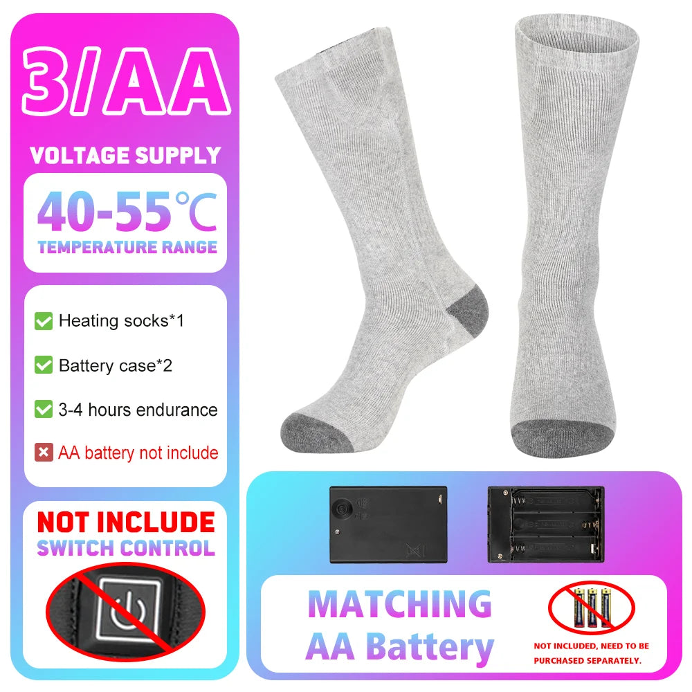 65℃ Heated Socks Winter Warmth 5000mAh USB Rechargeable Heating Socks Motorcycle Outdoor Heated Boots Snowmobile Skiing Sock