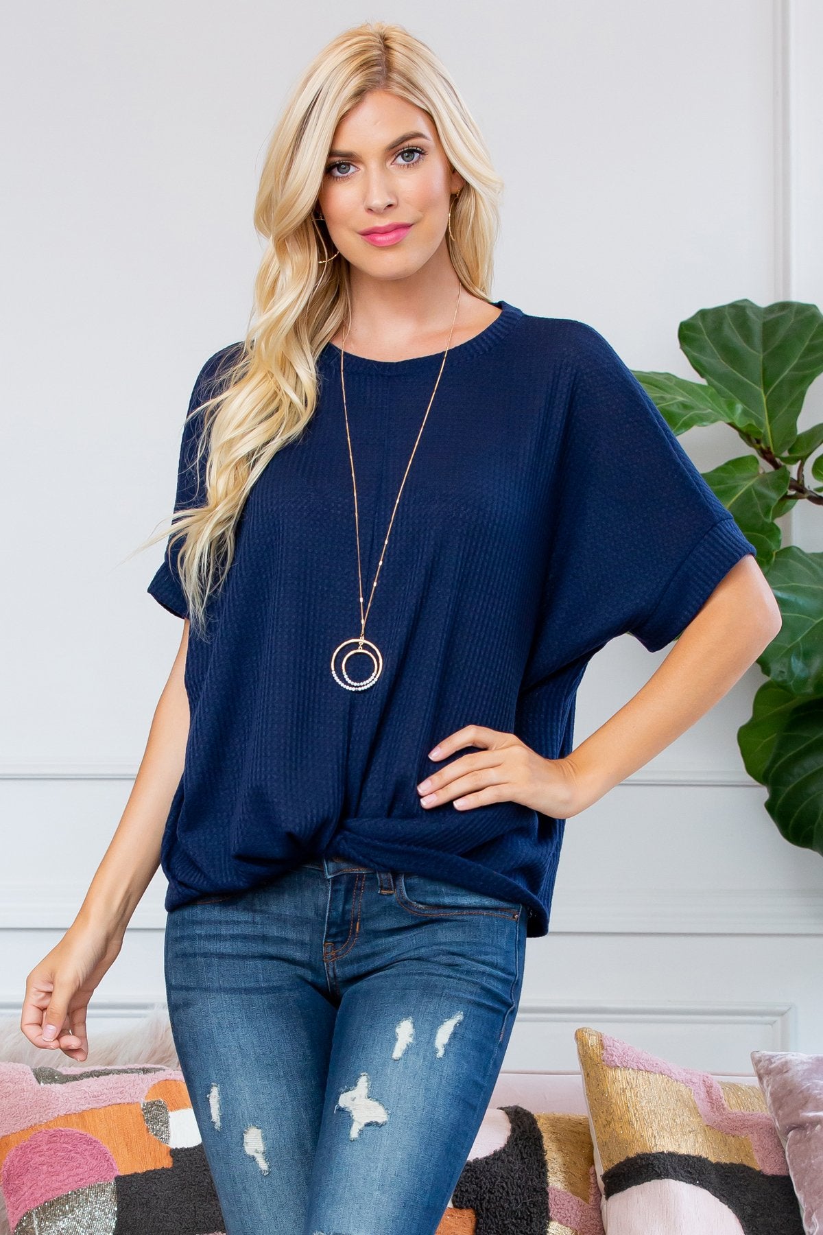 Twist Front Dolman Sleeve Top