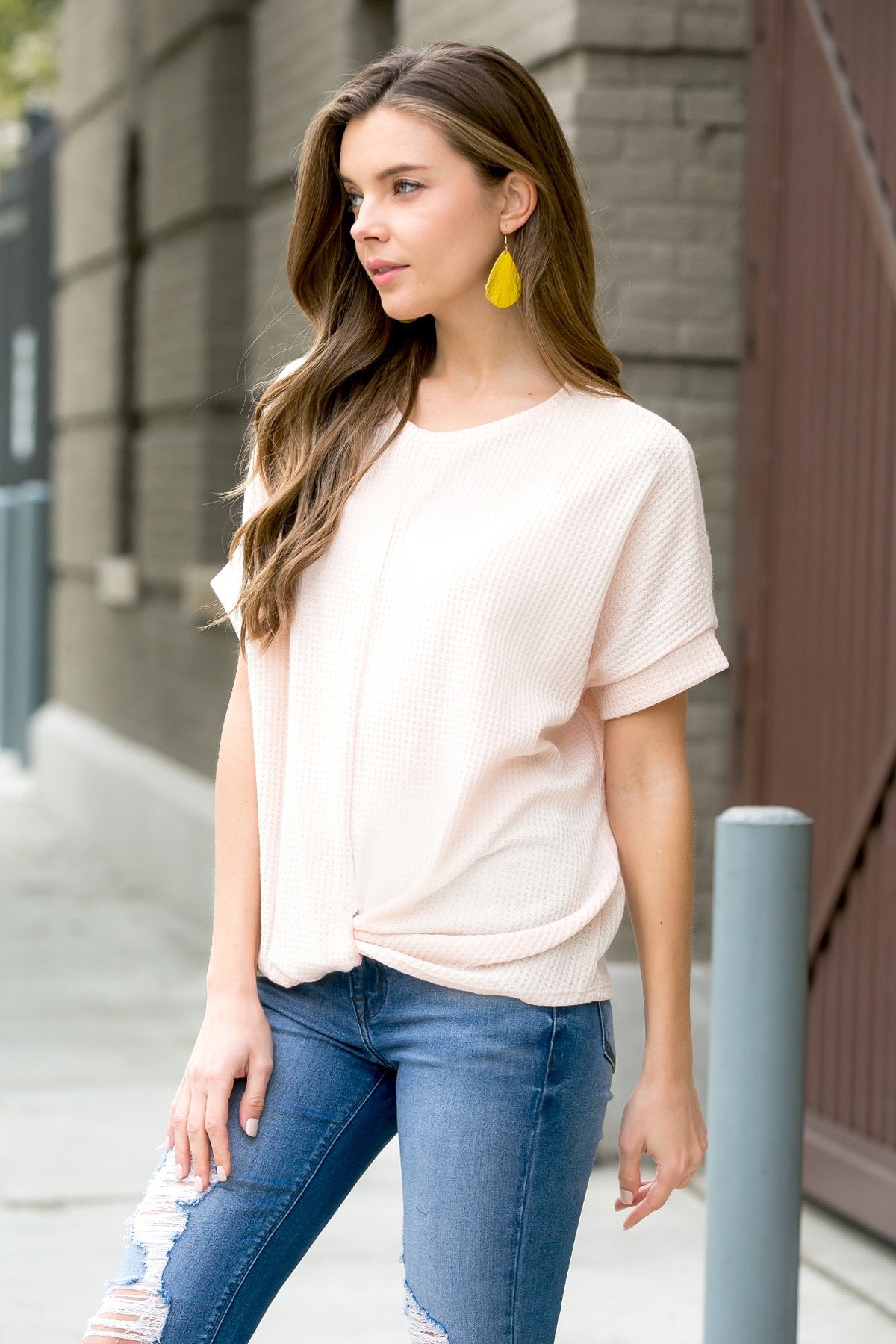 Twist Front Dolman Sleeve Top