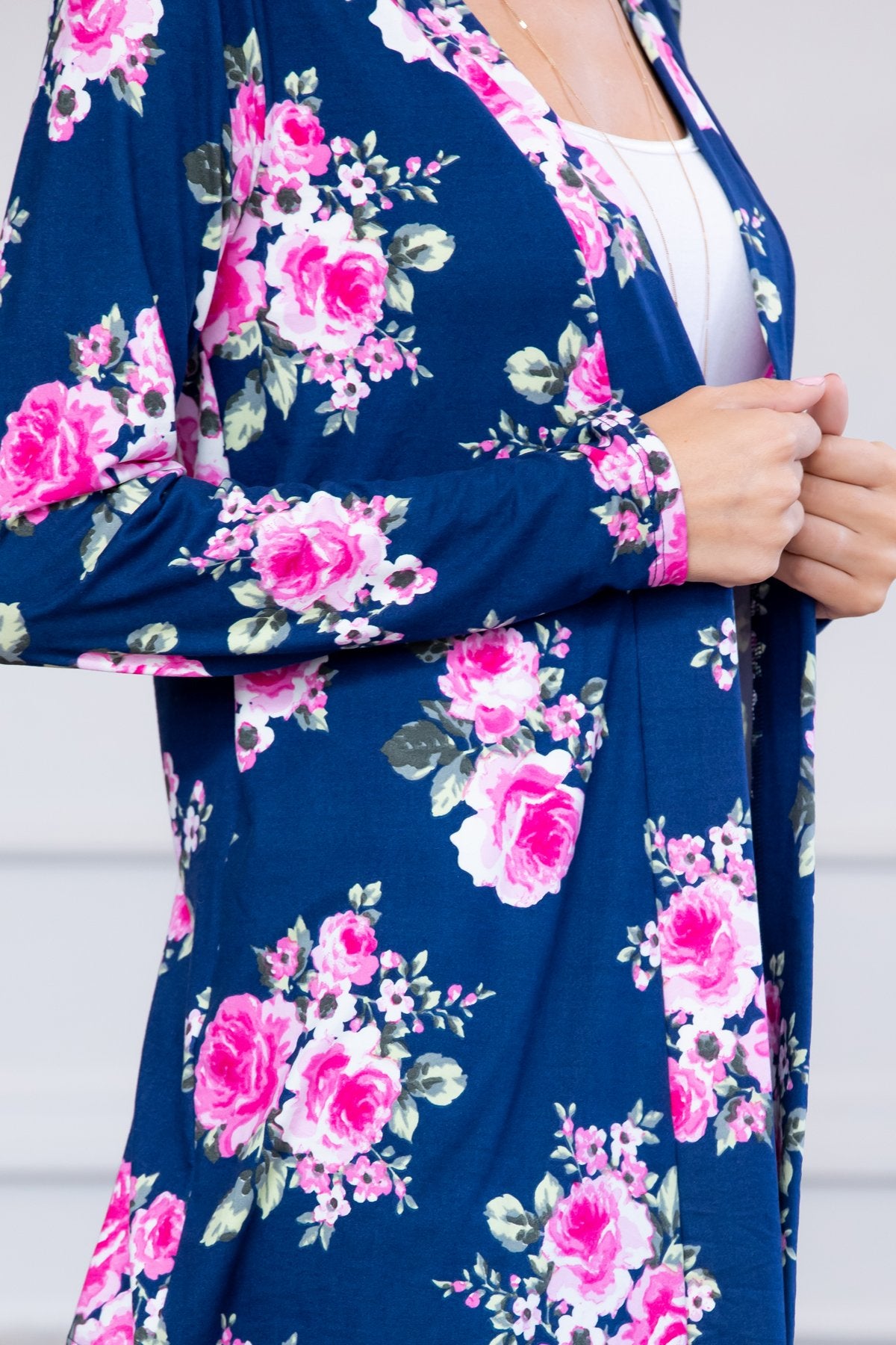 Floral Print Open Cardigan